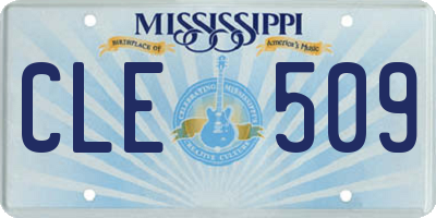 MS license plate CLE509