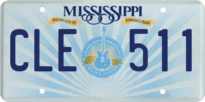 MS license plate CLE511