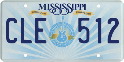 MS license plate CLE512