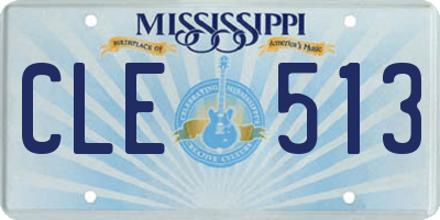 MS license plate CLE513