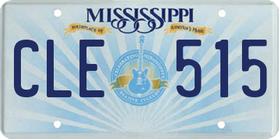 MS license plate CLE515