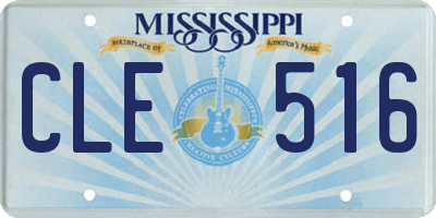 MS license plate CLE516
