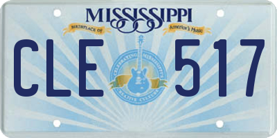 MS license plate CLE517