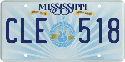 MS license plate CLE518