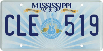 MS license plate CLE519