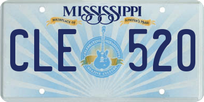 MS license plate CLE520