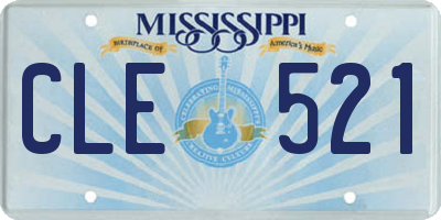 MS license plate CLE521