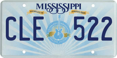MS license plate CLE522