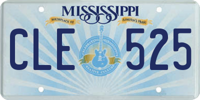 MS license plate CLE525