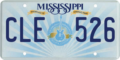 MS license plate CLE526