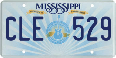 MS license plate CLE529
