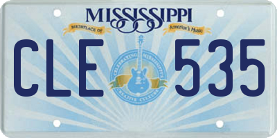 MS license plate CLE535