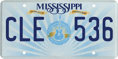MS license plate CLE536