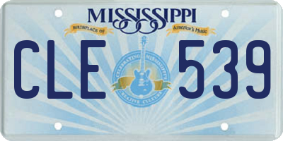 MS license plate CLE539