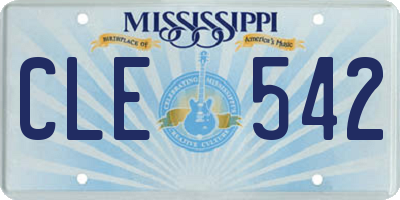 MS license plate CLE542