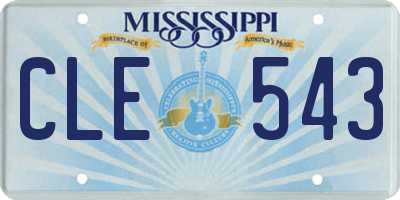 MS license plate CLE543