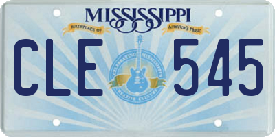 MS license plate CLE545