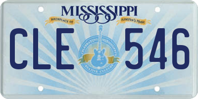 MS license plate CLE546