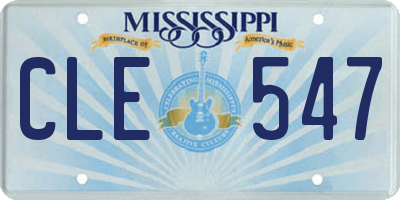 MS license plate CLE547