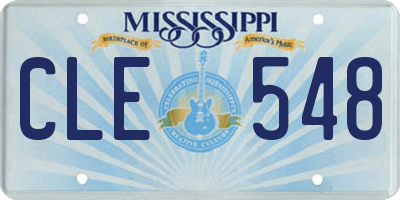 MS license plate CLE548