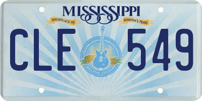 MS license plate CLE549