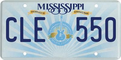 MS license plate CLE550