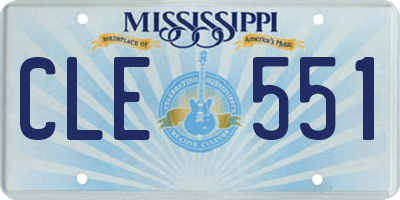 MS license plate CLE551