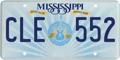 MS license plate CLE552