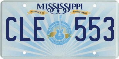 MS license plate CLE553