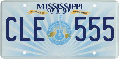 MS license plate CLE555