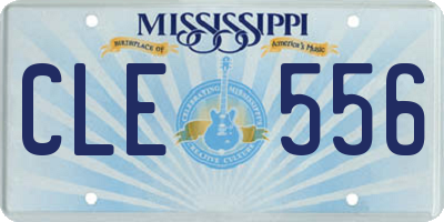 MS license plate CLE556