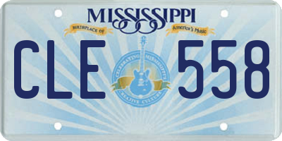 MS license plate CLE558