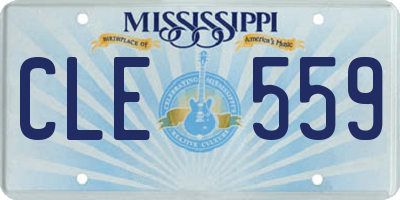 MS license plate CLE559