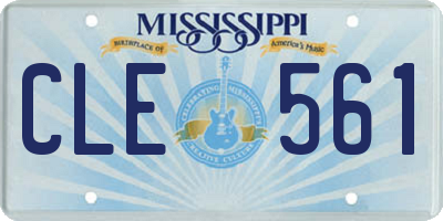 MS license plate CLE561