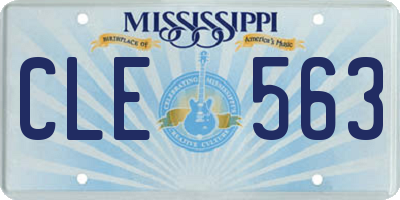 MS license plate CLE563