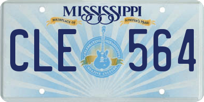 MS license plate CLE564