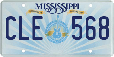 MS license plate CLE568