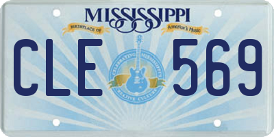 MS license plate CLE569