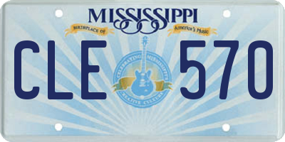 MS license plate CLE570