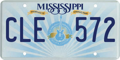 MS license plate CLE572