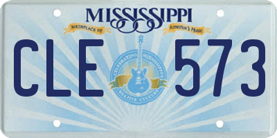 MS license plate CLE573
