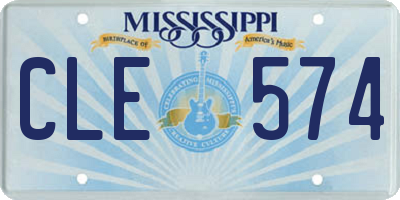 MS license plate CLE574