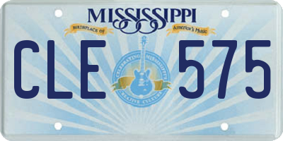 MS license plate CLE575