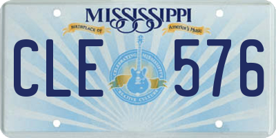 MS license plate CLE576