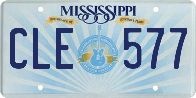MS license plate CLE577