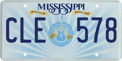 MS license plate CLE578