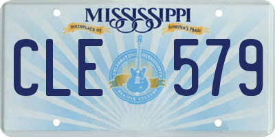 MS license plate CLE579