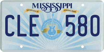 MS license plate CLE580