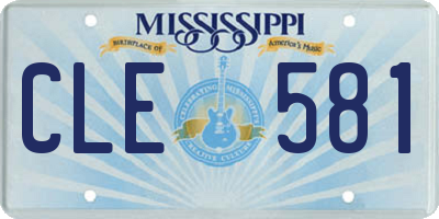 MS license plate CLE581