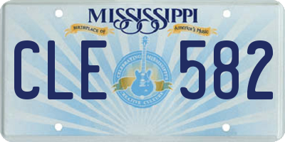 MS license plate CLE582